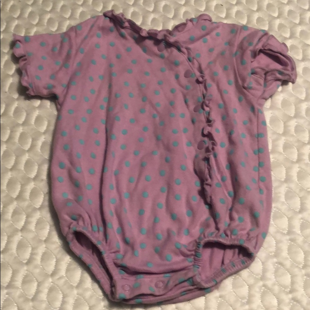 KRU 3/6 Month Purple Polka Dot Onesie